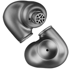 Meze Audio Astru wired in-ear headphones with black ear tips and sleek design, close-up view of the in-ear monitor.