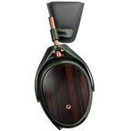Meze Audio Strada wired headphones with sleek design and cushioned ear cups, shown from a side angle.