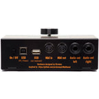 Dtronics DT-DX synthesizer with compact design, featuring knobs, keys, and interface for creating electronic music.