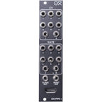 Front view of OXI Instruments Pipe MKII semi-modular synthesizer with colorful patch cables and control knobs.