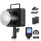 Neewer Q4 400Ws 2.4G TTL studio flash with adjustable head and control panel for professional photography lighting.