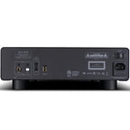 Quad 3CDT CD player with sleek black finish and front-loading disc tray, showcasing modern audio equipment design.