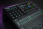 Allen & Heath Qu-5D digital mixer with touchscreen display and control knobs, front view of the professional audio mixing console.