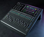 Allen & Heath Qu-5D digital mixer with touchscreen display and multiple input channels, shown in a sleek header banner image.