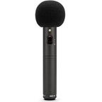 Rode M3 condenser microphone with front windshield, designed for clear audio recording in professional sound setups.