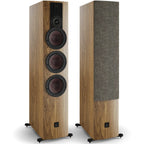 DALI Rubikore 8 passive floorstanding speakers with sleek black cabinets and modern design, ideal for high-quality home audio.