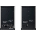 Technics SC-CX700 active bookshelf speakers in gray with sleek design and visible speaker drivers.