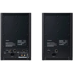 Technics SC-CX700 active bookshelf speakers in black with sleek design and front speaker grille, ideal for home audio systems.
