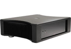 Rega Solis stereo amplifier in a modern, sleek design with controls and display panel, showcasing high-quality audio equipment.