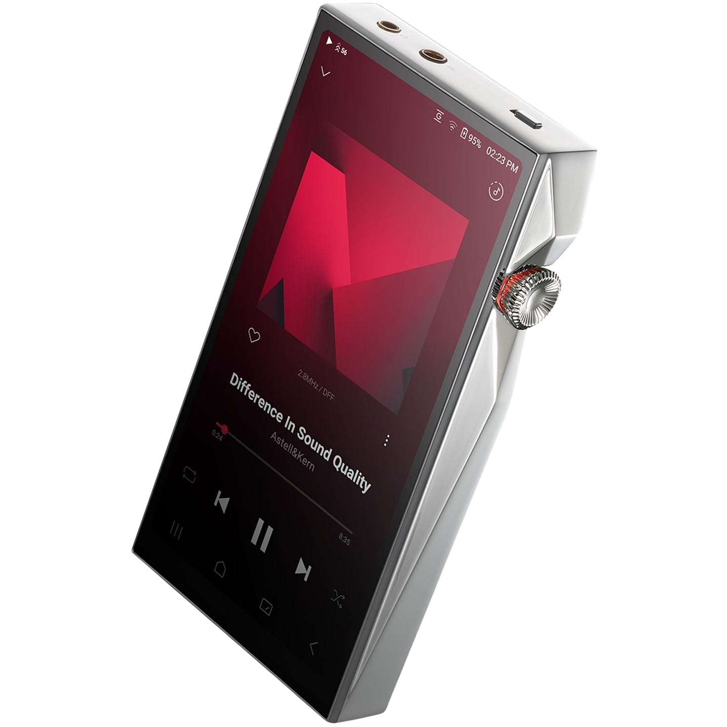Astell&Kern A&ultima SP4000 portable music player with sleek design and high-resolution display, showcasing premium audio quality.