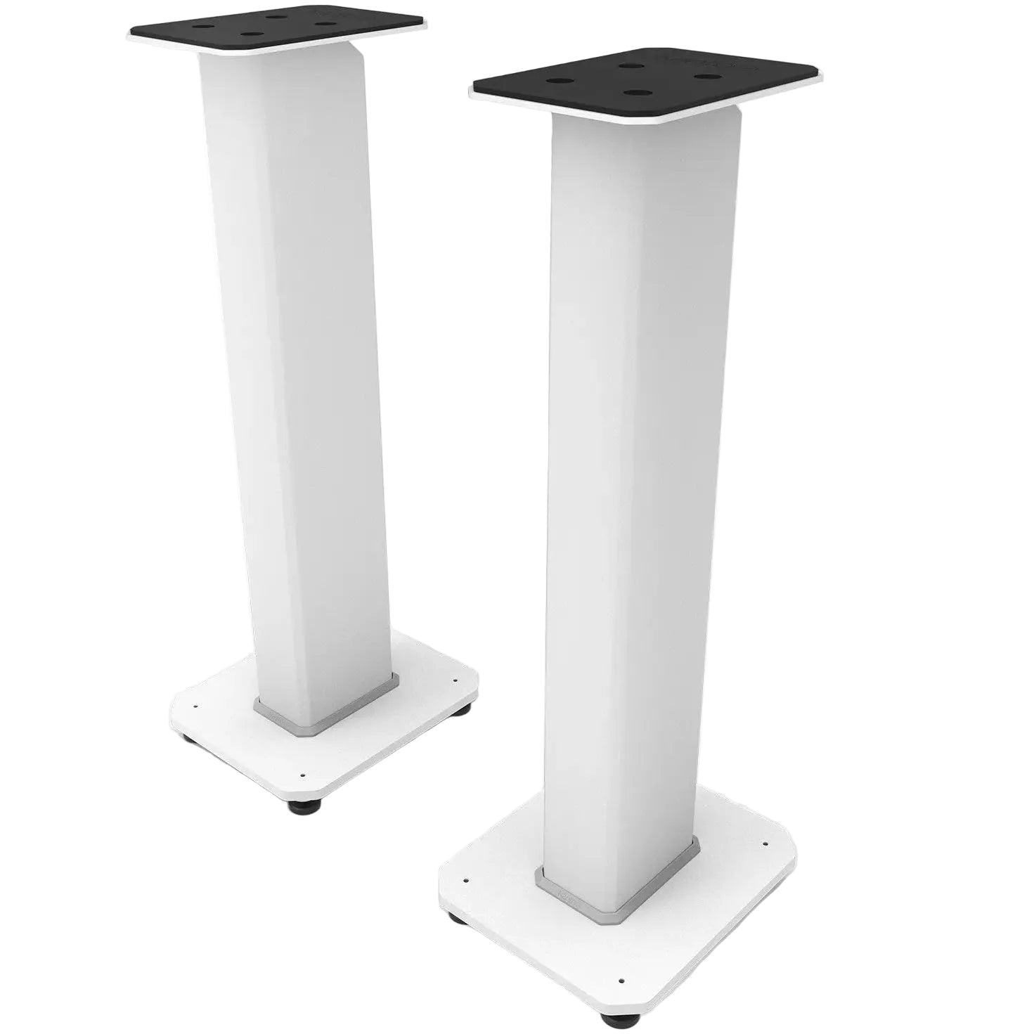 Kanto Audio SX30 speaker stands, black, with adjustable height and sturdy design, supporting bookshelf speakers for optimal sound.