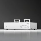 Pro-Ject Tube Box S3 B phono preamp with sleek design and control knobs, used for enhancing vinyl record audio quality.
