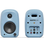 Kanto Audio UKI desktop speakers with dual drivers and sleek black finish, designed for high-quality desktop audio.
