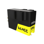 Ortofon VNL DANCE turntable cartridge with stylus, shown from a right-top angle on a turntable.