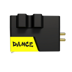 Ortofon VNL DANCE turntable cartridge shown from the left side, featuring its sleek design and stylus for high-quality vinyl playback.