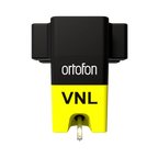 Ortofon VNL DANCE turntable cartridge mounted on a turntable, showcasing its front view and design features.