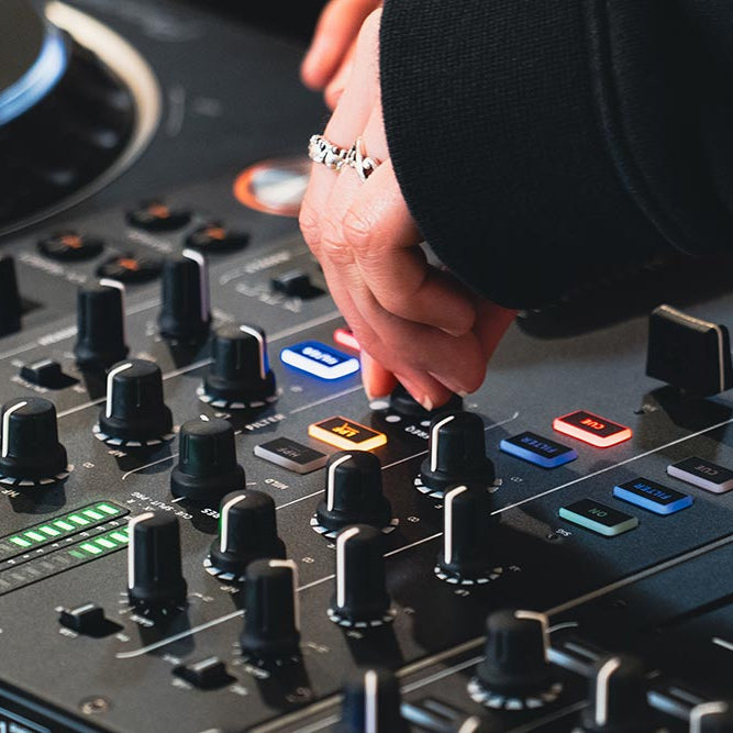 Allen & Heath Xone:24C DJ mixer with dual channels, EQ controls, and professional audio interface for live DJ performances.