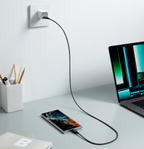 Anker USB-C to USB-C cable, 1.8 meters long, black, with reinforced connectors for durable charging and data transfer.