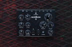 Erica Synths Acidbox III effect pedal with multiple control knobs and input/output jacks, used for acid sound effects.