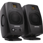 Adam Audio D3V active studio monitor, in black, lifestyle setting