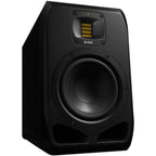 Adam Audio S2V mid-field and main studio monitors shown from the front, highlighting their sleek design and speaker cones.