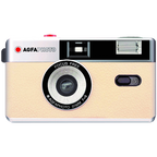 AgfaPhoto Reusable Compact Camera for instant film photography, featuring a sleek, portable design in black and silver.