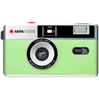 AgfaPhoto reusable compact analogue camera with black body, designed for instant film photography.
