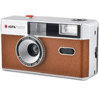 AgfaPhoto reusable compact analogue camera for instant photography, featuring a sleek design and easy-to-use manual controls.