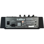 Allen & Heath ZED-6 analog mixer with multiple input channels, knobs, and sliders for professional audio mixing.