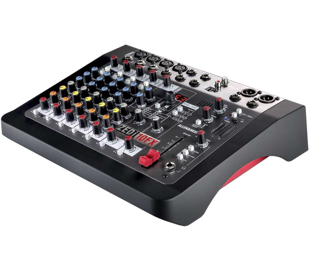 Allen & Heath ZEDi-10FX analog mixer with multiple input channels, built-in effects, and compact design for live sound and recording.