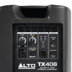 Alto Professional TX408 active PA loudspeaker, rear panel and connections