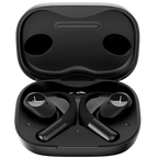 Beyerdynamic Amiron 200 wireless in-ear headphones in black with open-ear design, detailed close-up view.