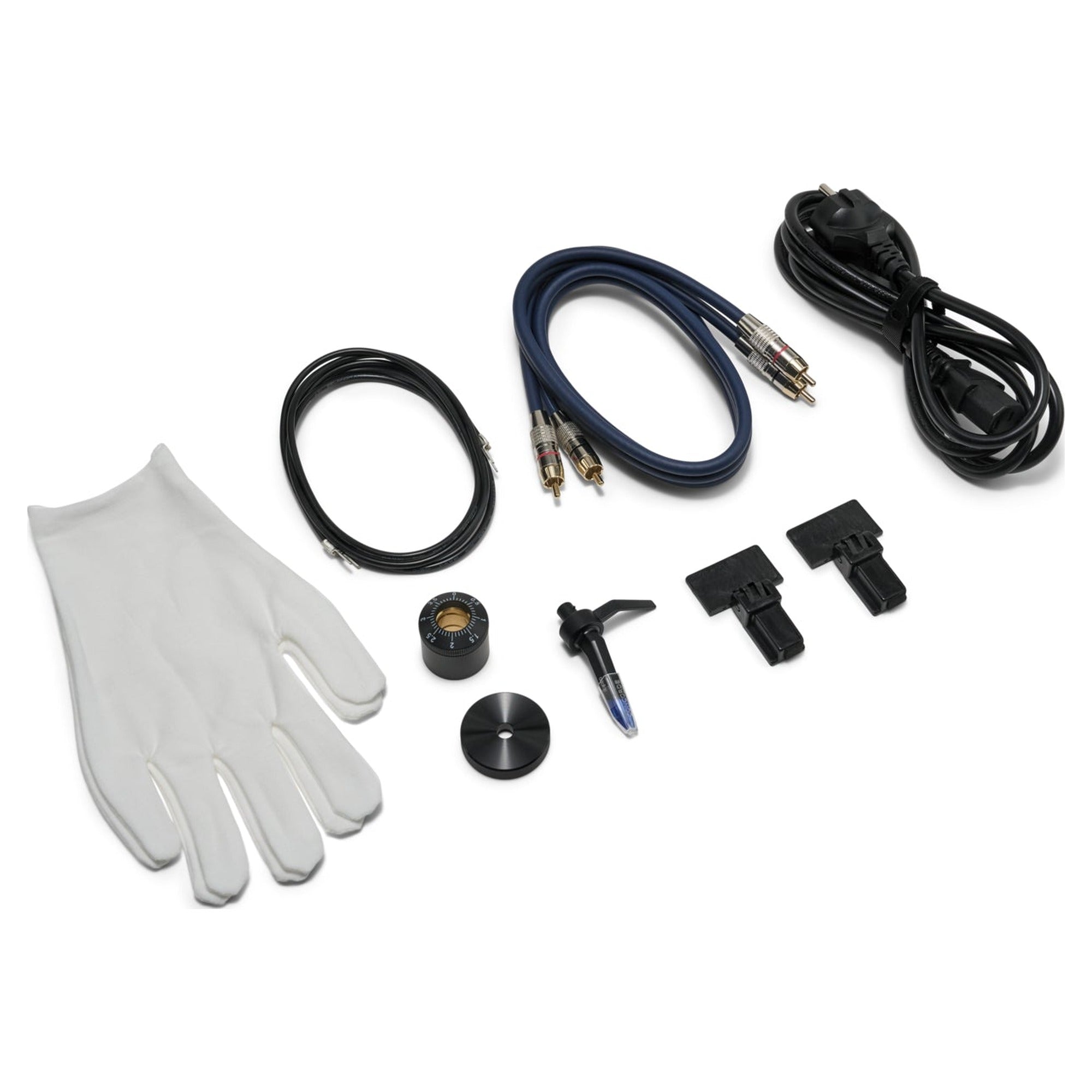 Argon Audio AURORA accessories: cables, cartridge and gloves included in the box