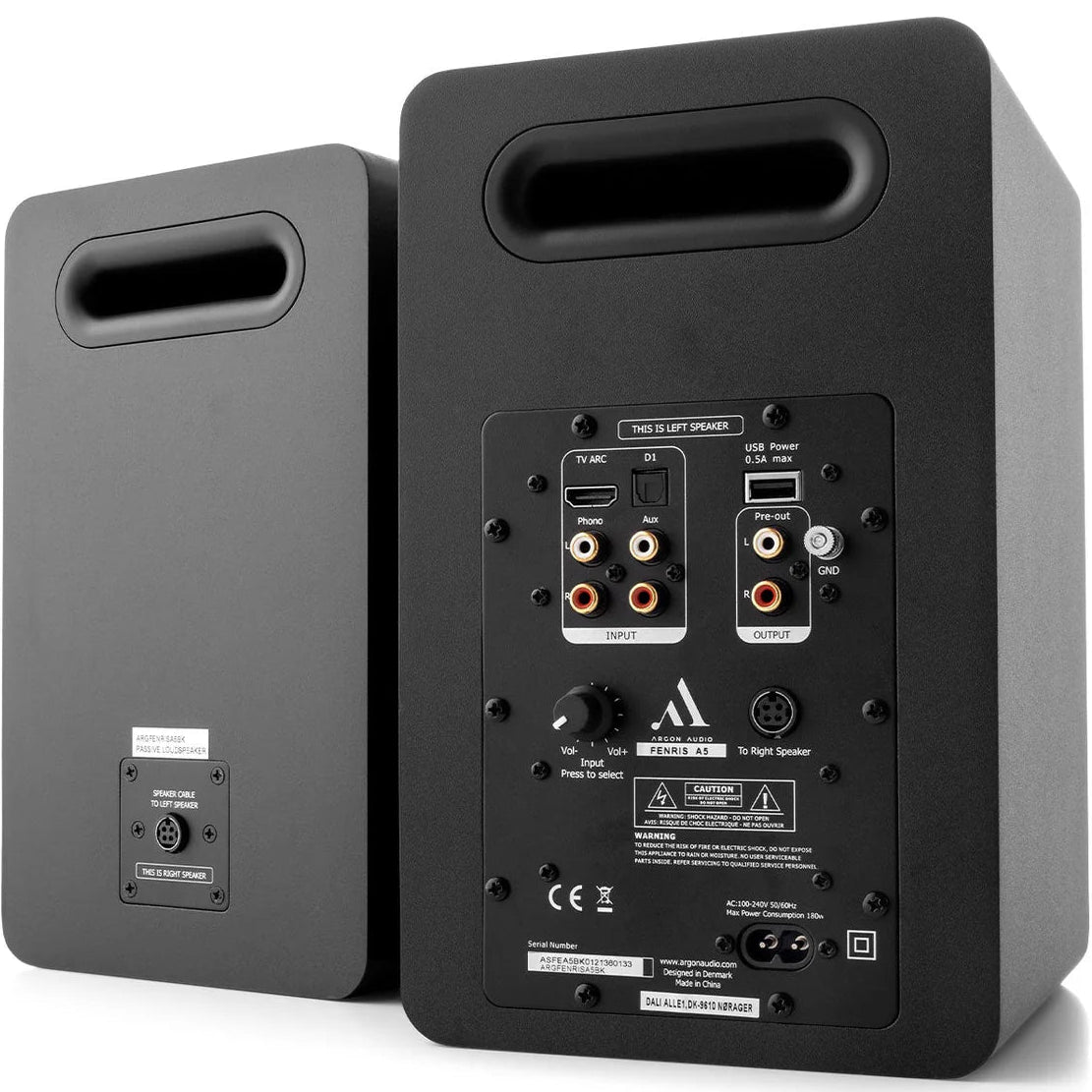 Argon Audio Fenris A5 active bookshelf speakers, front
