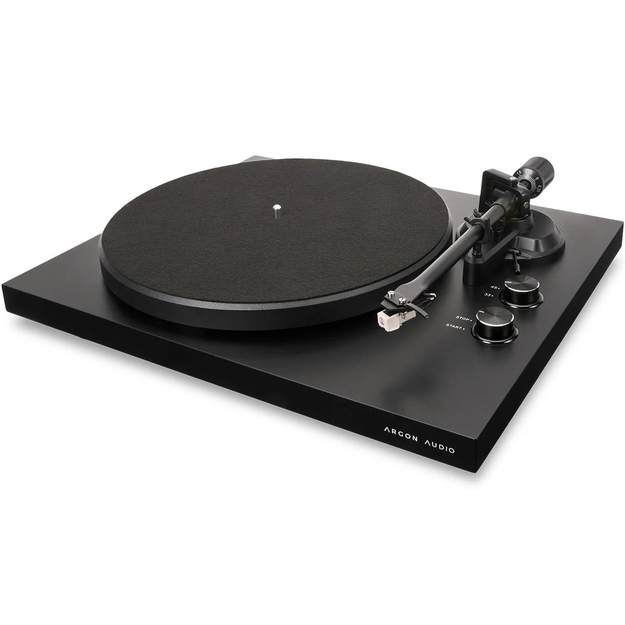 Argon Audio TT MK2 turntable, in black, close-up