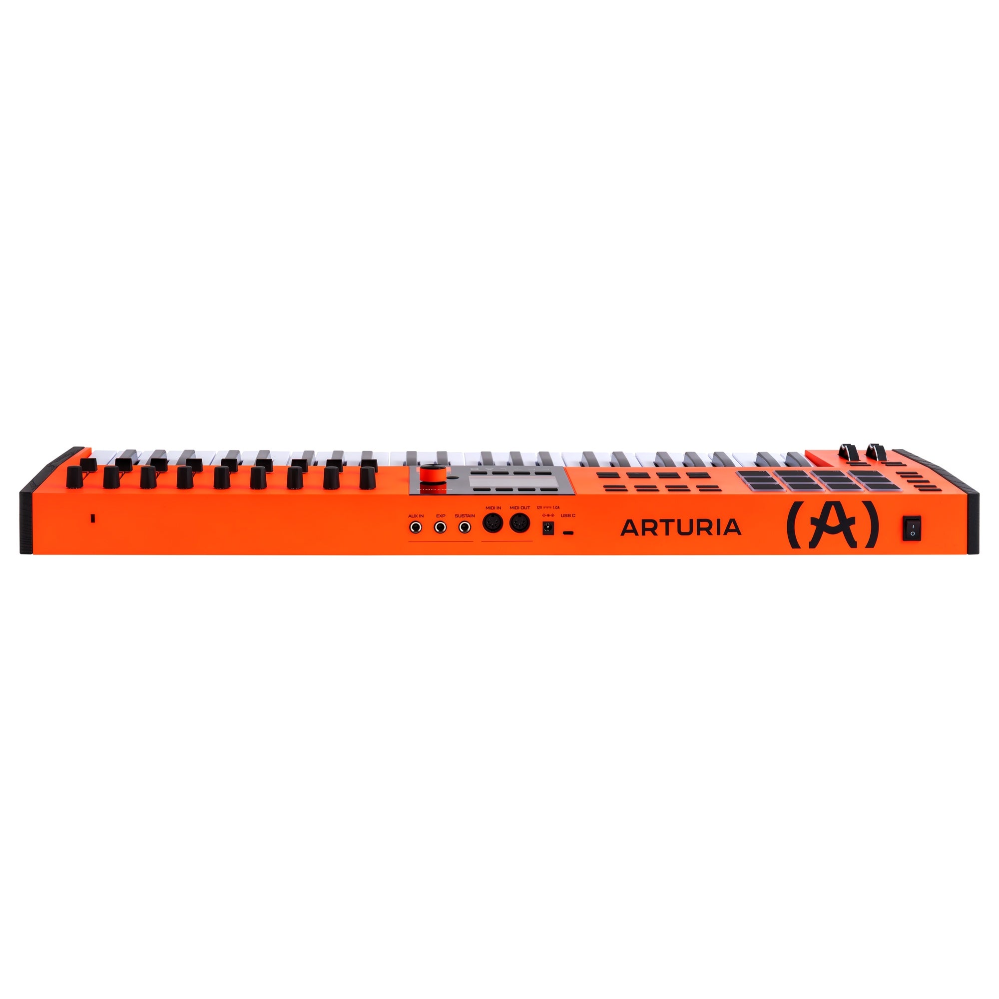 Arturia KeyLab 49 MK3 Ultra MIDI keyboard in orange finish, rear view