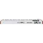 Arturia KeyLab 49 MK3 MIDI keyboard in white finish, rear view with connectivity