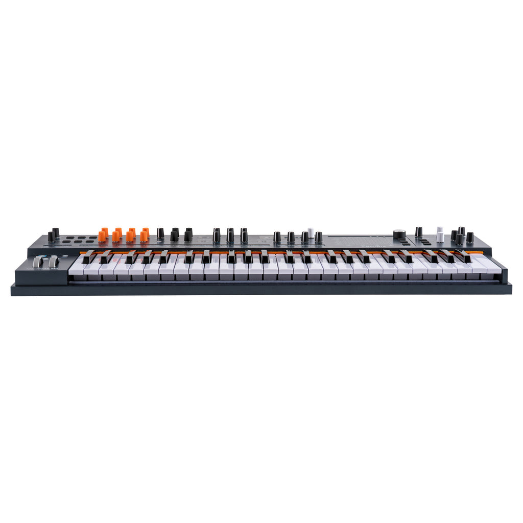 Arturia MiniFreak 49 synthesizer front profile view