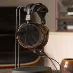 Audeze LCD-3 leather-free wired headphones with large ear cups and padded headband, designed for high-quality audio listening.