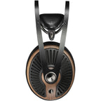 Meze Audio 105 SILVA wired headphones with black ear cups and headband, showing sleek design and plush ear cushions.