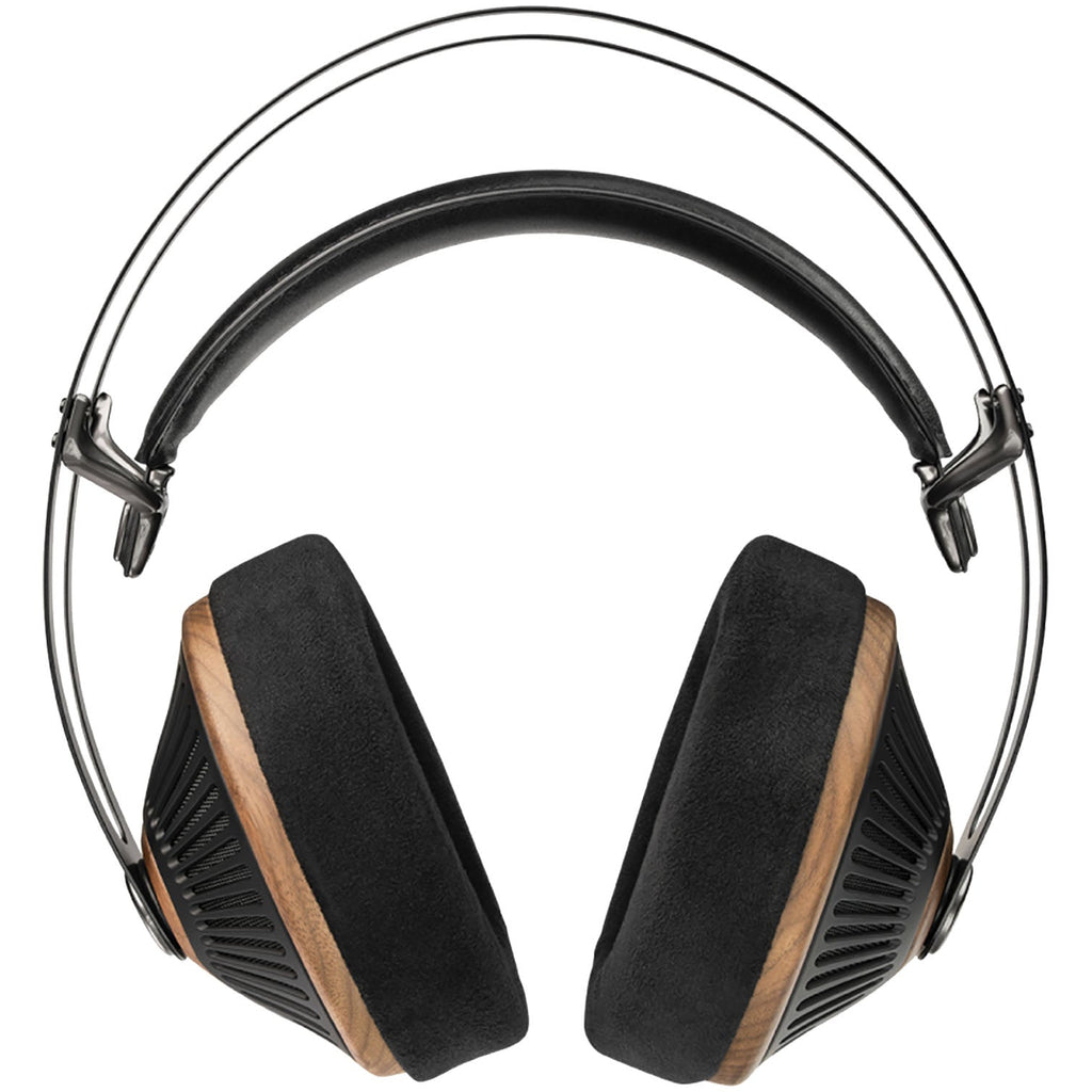 Wired Meze Audio 105 SILVA headphones with black ear cups and adjustable headband, showcased on a neutral background.