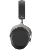 Black Beyerdynamic Aventho 300 wireless over-ear headphones shown from the side with ear cushions and headband.