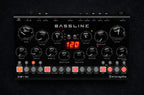 Erica Synths Desktop Bassline DB-01 synthesizer with knobs and cables, compact electronic music instrument for bass sounds.
