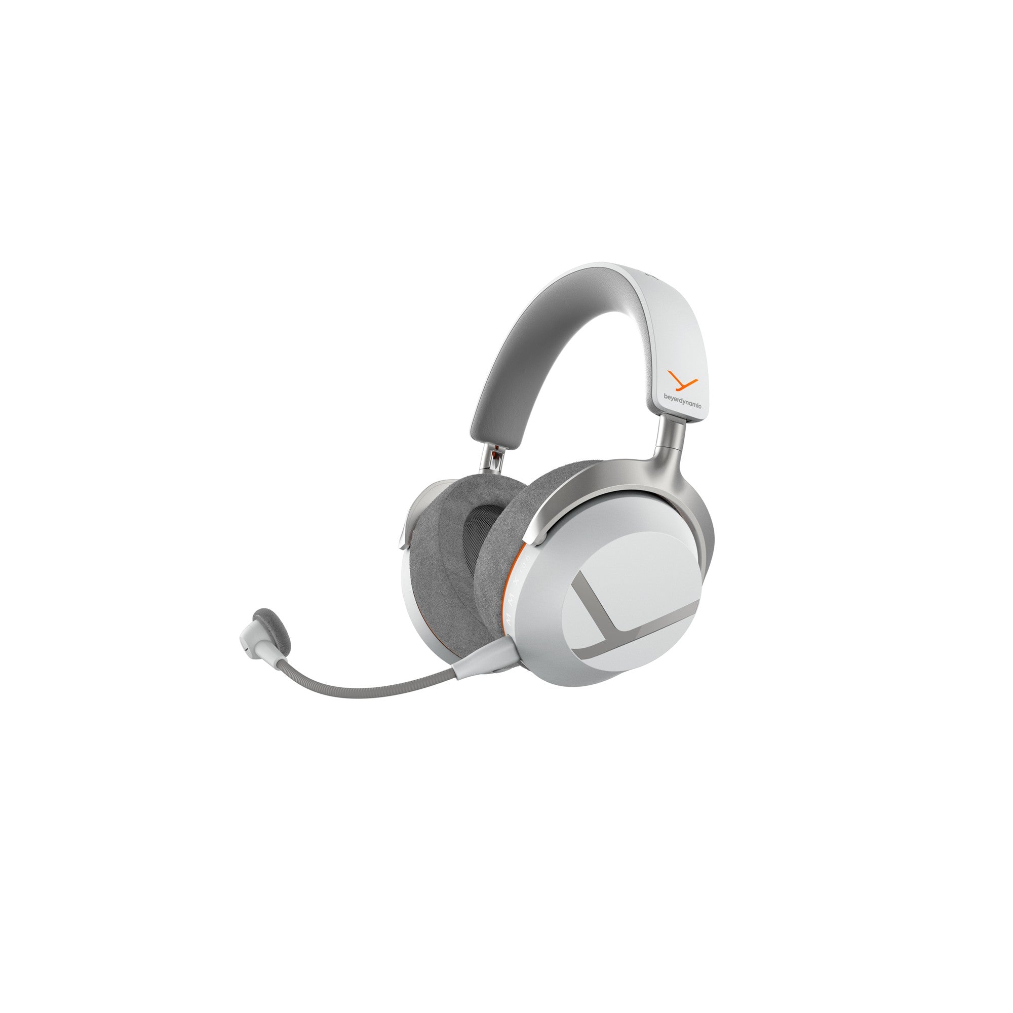 Beyerdynamic MMX 100 Wireless gaming headset in Arctic White, three-quarter view
