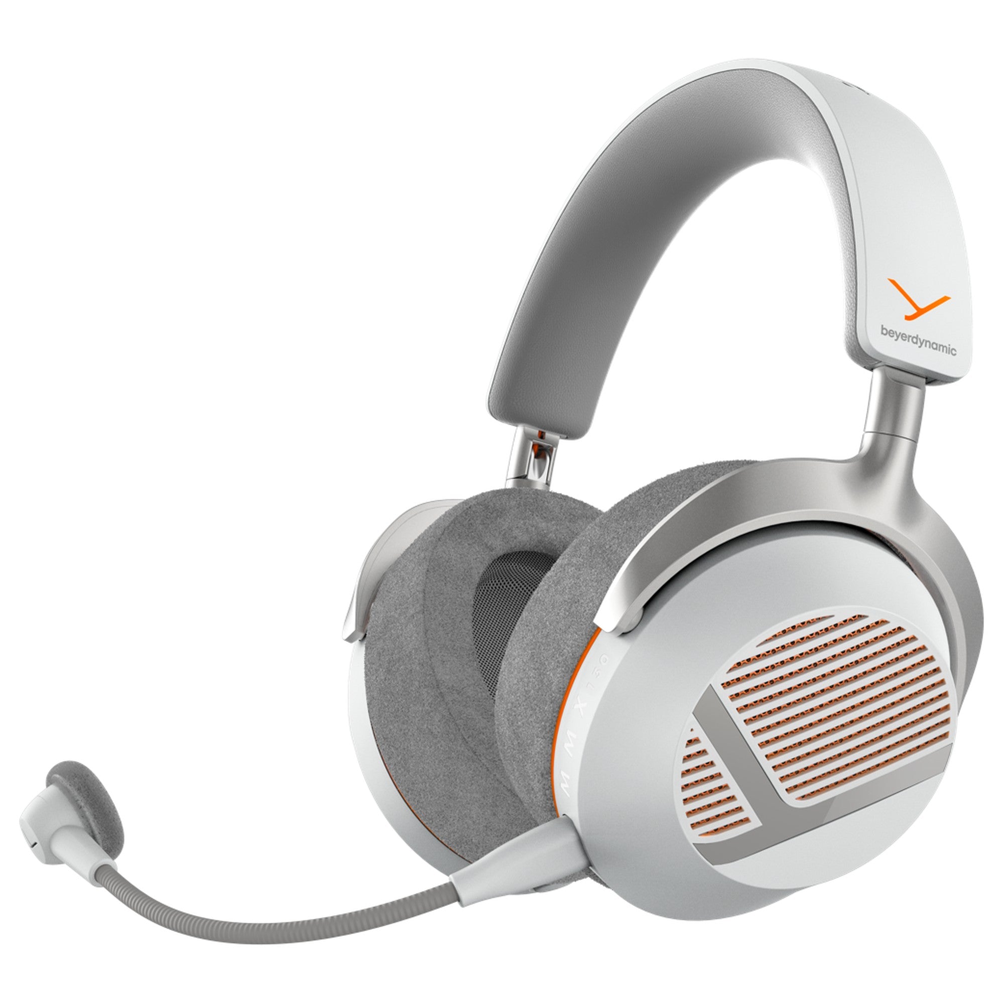 Beyerdynamic MMX 130 Wireless open-back gaming headset in Arctic White, three-quarter view