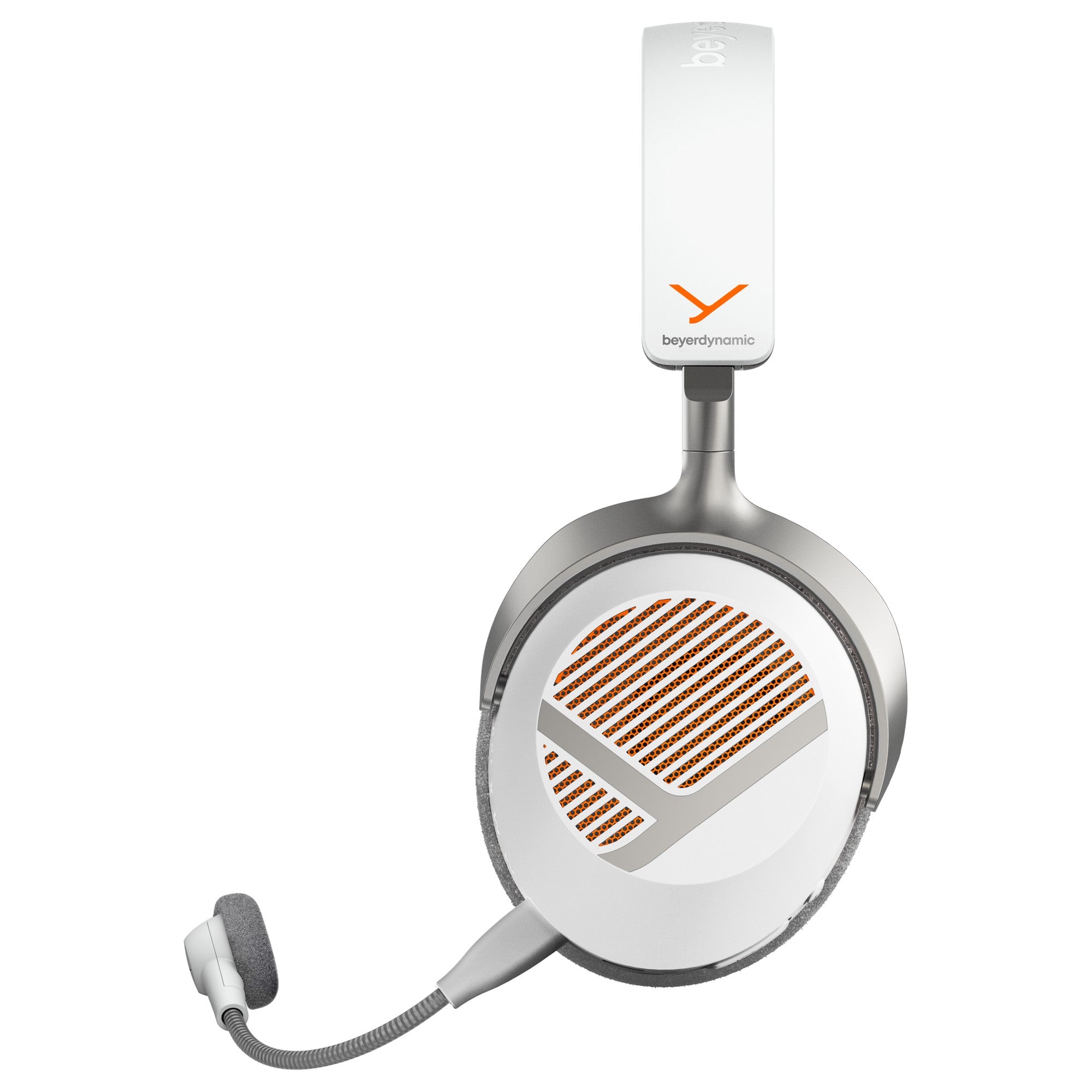Beyerdynamic MMX 130 Wireless open-back gaming headset in Arctic White, side view