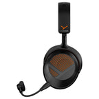 Beyerdynamic MMX 130 Wireless open-back gaming headset in black, side view showing the grille
