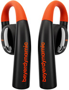 Beyerdynamic Verio 200 wireless in-ear headphones with sport ear tips and inline microphone on black cable.