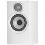 Bowers & Wilkins 607 S3 passive bookshelf speaker in white, showcasing its compact design and speaker grille.