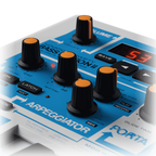 Novation Bass Station II Swifty Edition synthesizer with control knobs and keyboard layout, ready for music production.